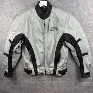 Unisex First Gear Hypertex SAFE Silver/Black Padded Motorcycle Jacket - Size S/M